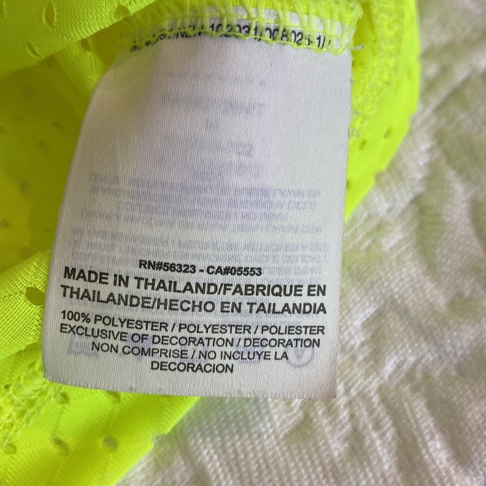 Nike Neon Green/Yellow Jersey Breathable Mesh Sleeveless Crop Top Medium - Picture 4 of 7